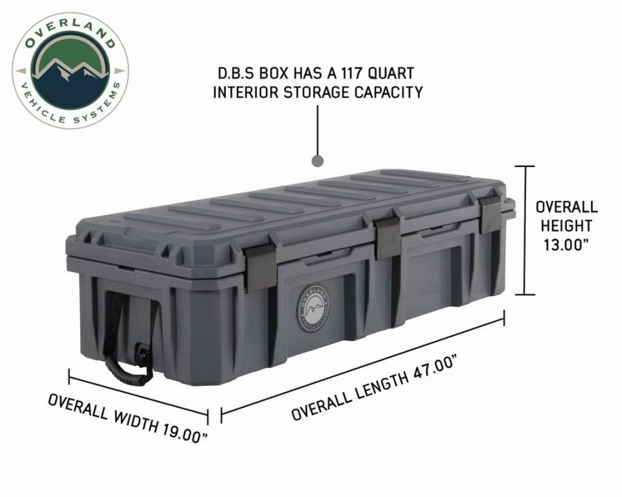 Overland Vehicle Systems - D.B.S. - Dark Grey 117 QT Dry Box With Drain and Bottle Opener