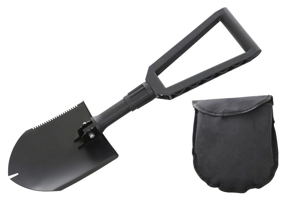 Overland Vehicle Systems - Multi Functional Military Style Utility Shovel with Nylon Carrying Case