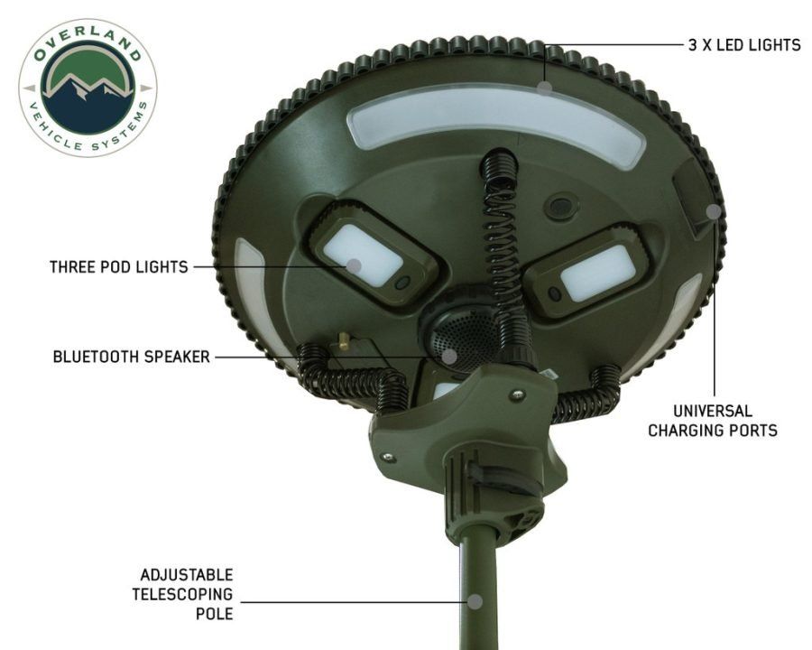 Overland Vehicle Systems - Wild Land Camping Gear - UFO Solar Light Light Pods & Speaker Universal