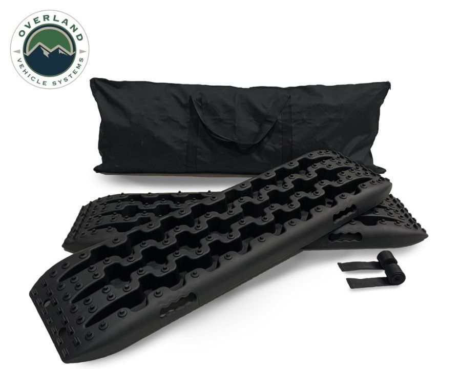 Overland Vehicle Systems - Recovery Ramp With Pull Strap and Storage Bag - Gray/Black Universal